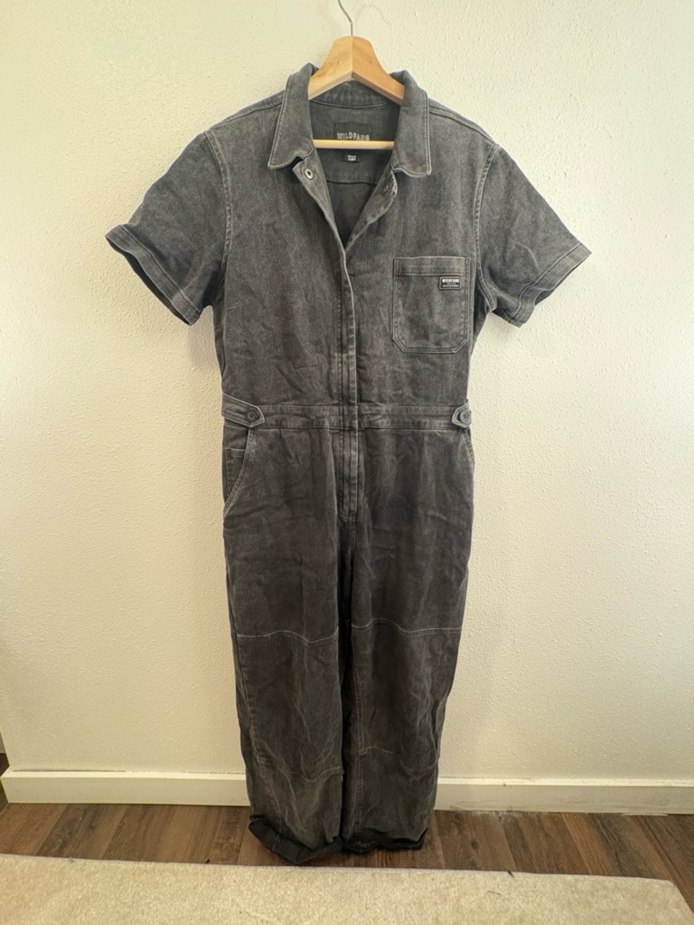 Wild Fang - Essential High-Waisted Coverall - Gray Denim